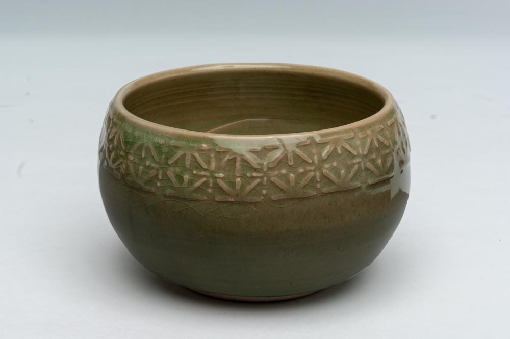 Leah S Gary Artwork - Green Rounded Bowl