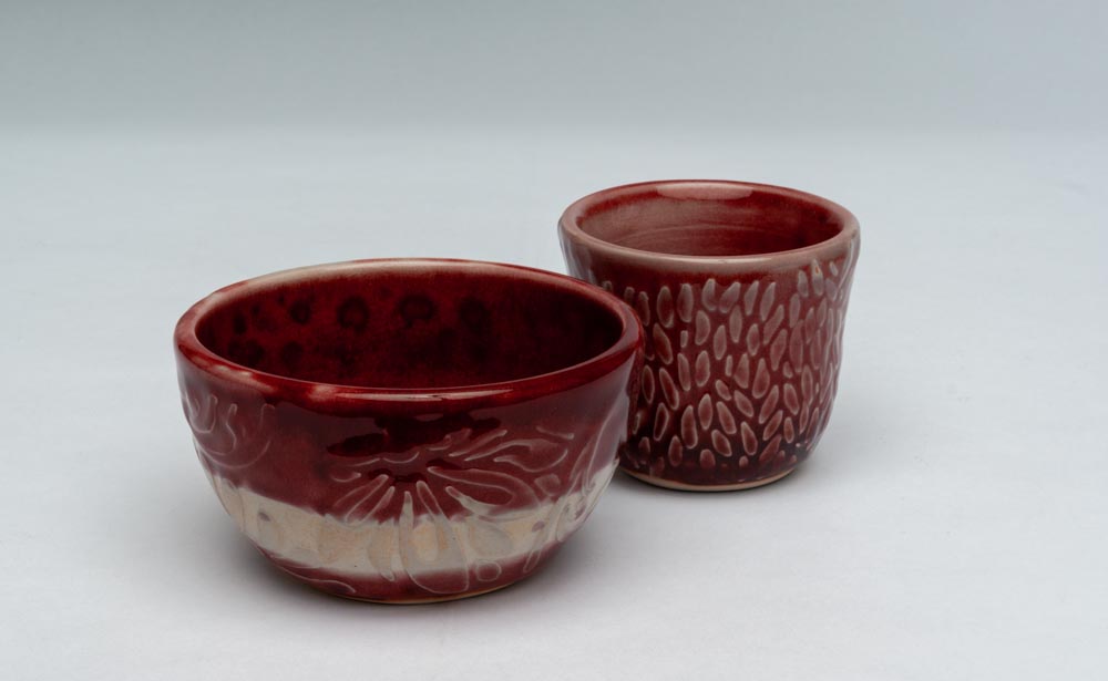 Leah S Gary Artwork - Red Cup & Bowl